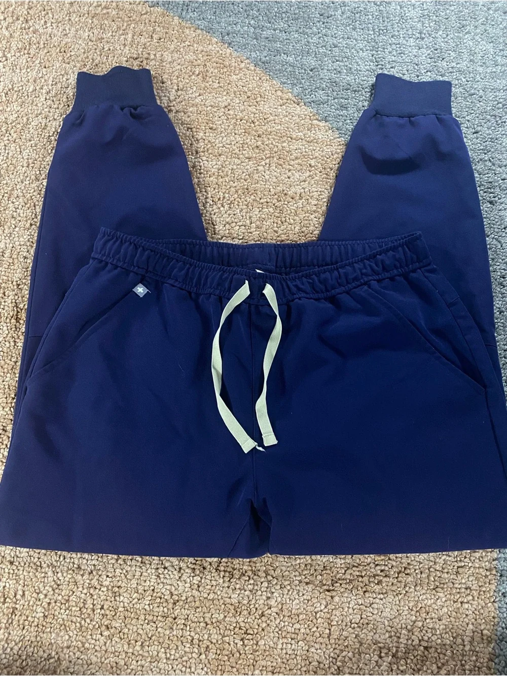 Figs Tansen Jogger Scrub Pants Mens Large Short Blue Technical Drawstring L/S